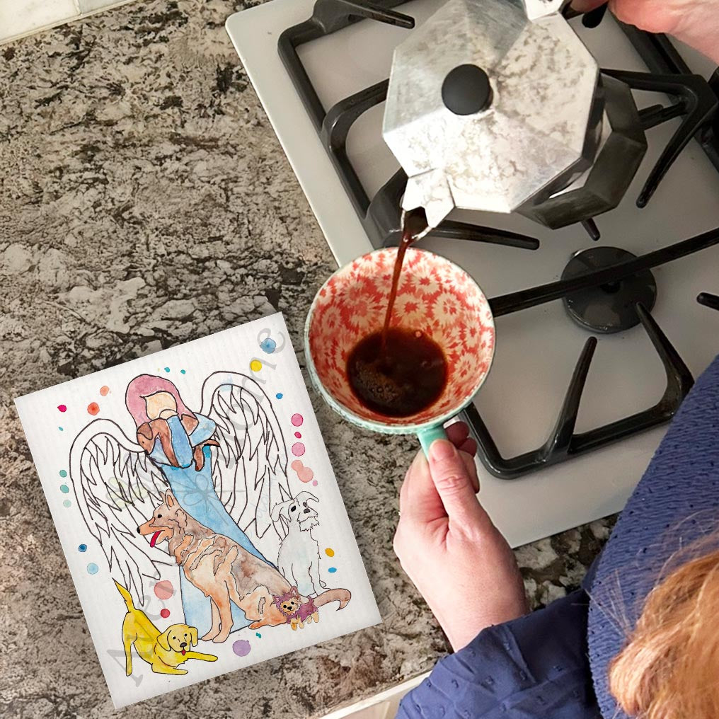 Angel of Dogs Swedish Dishcloth – Pet Sympathy Gift