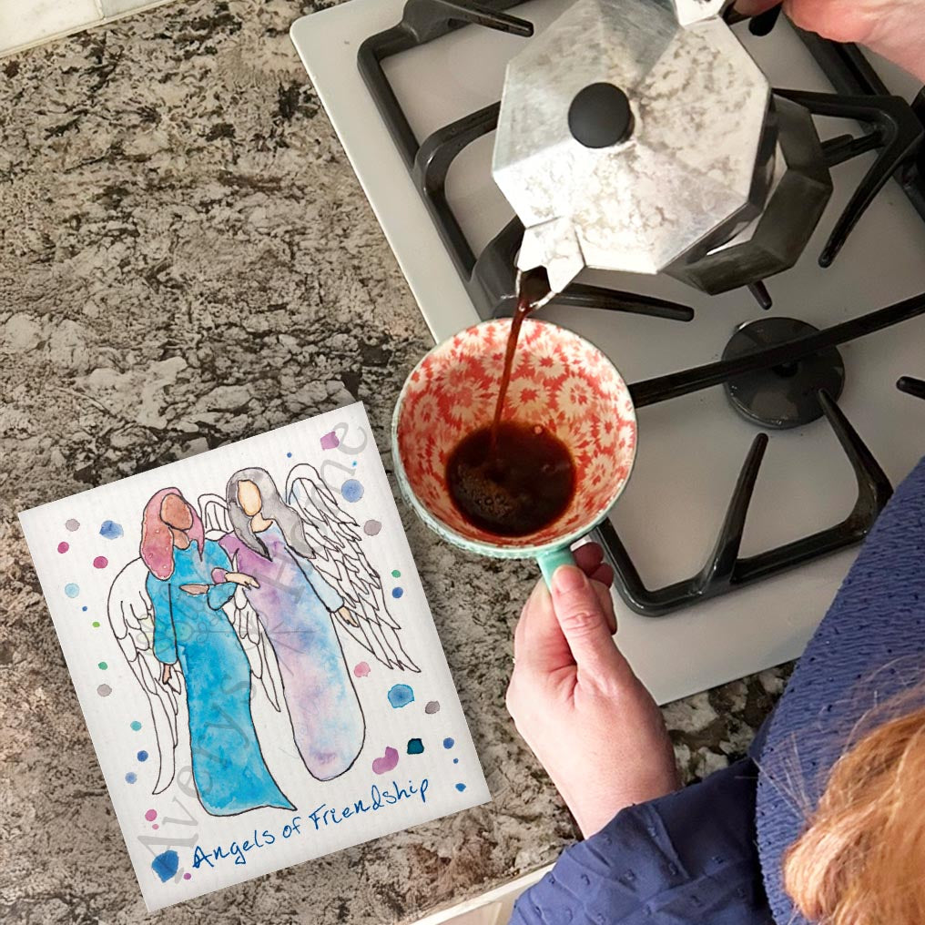 Angel of Friendship Swedish Dishcloth – Gift for a Friend