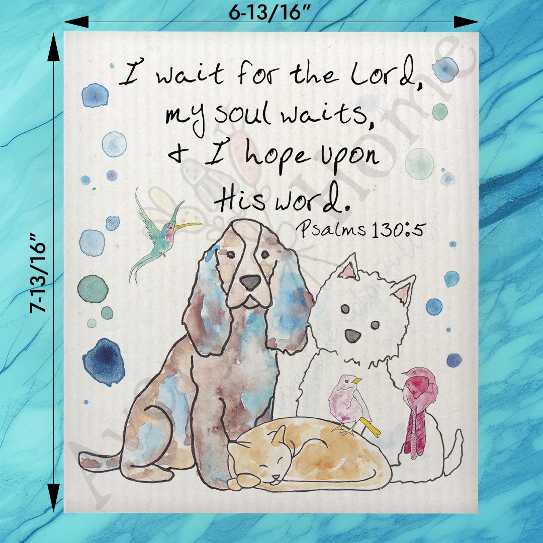 My Soul Waits on the Lord Swedish Dishcloth – Hope Gift