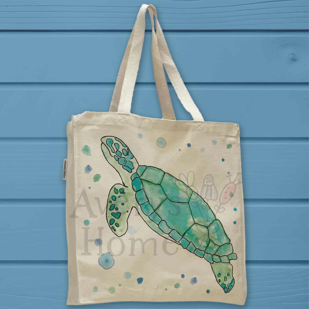 Green Sea Turtle Organic Cotton Tote Bag