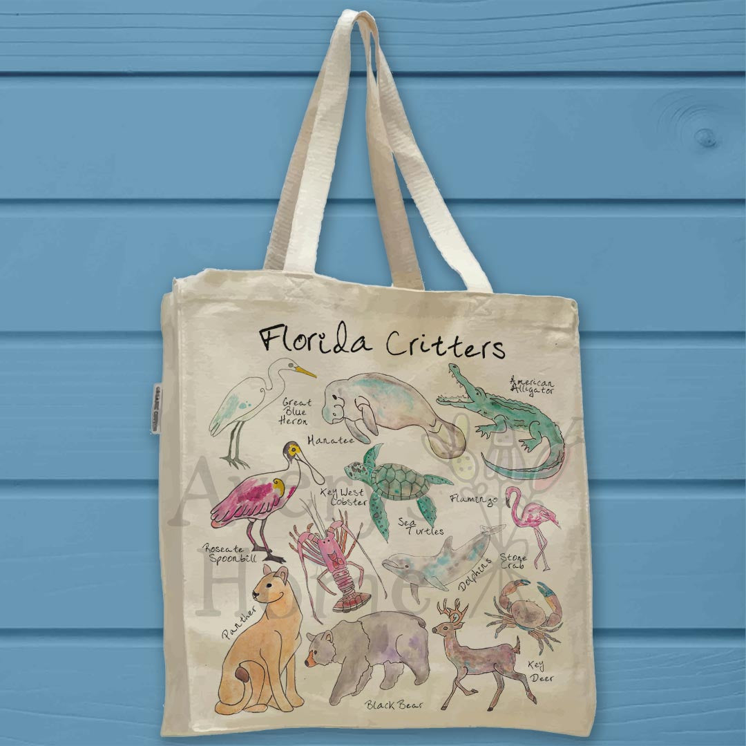 Florida Critters Organic Cotton Tote Bag – Everglades Nature Decor