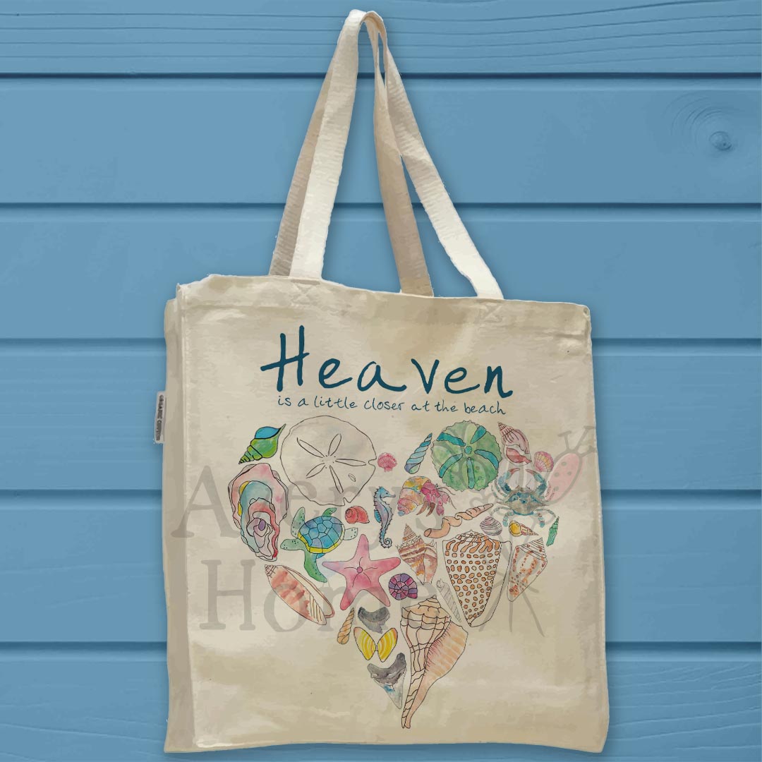 Heaven at the Beach Organic Cotton Tote Bag – Coastal Serenity