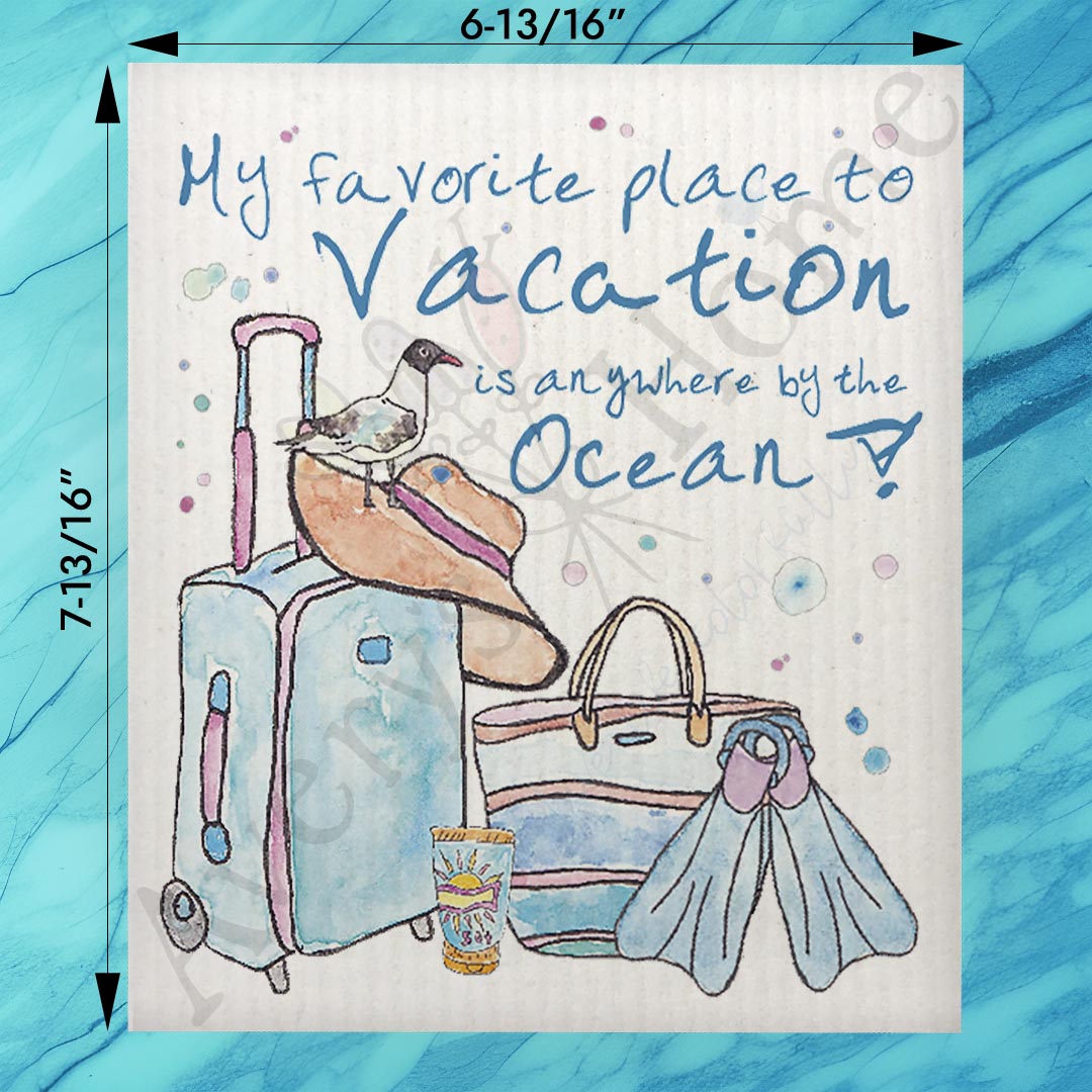 Summer Vacation Swedish Dishcloth – Beach Travel Decor