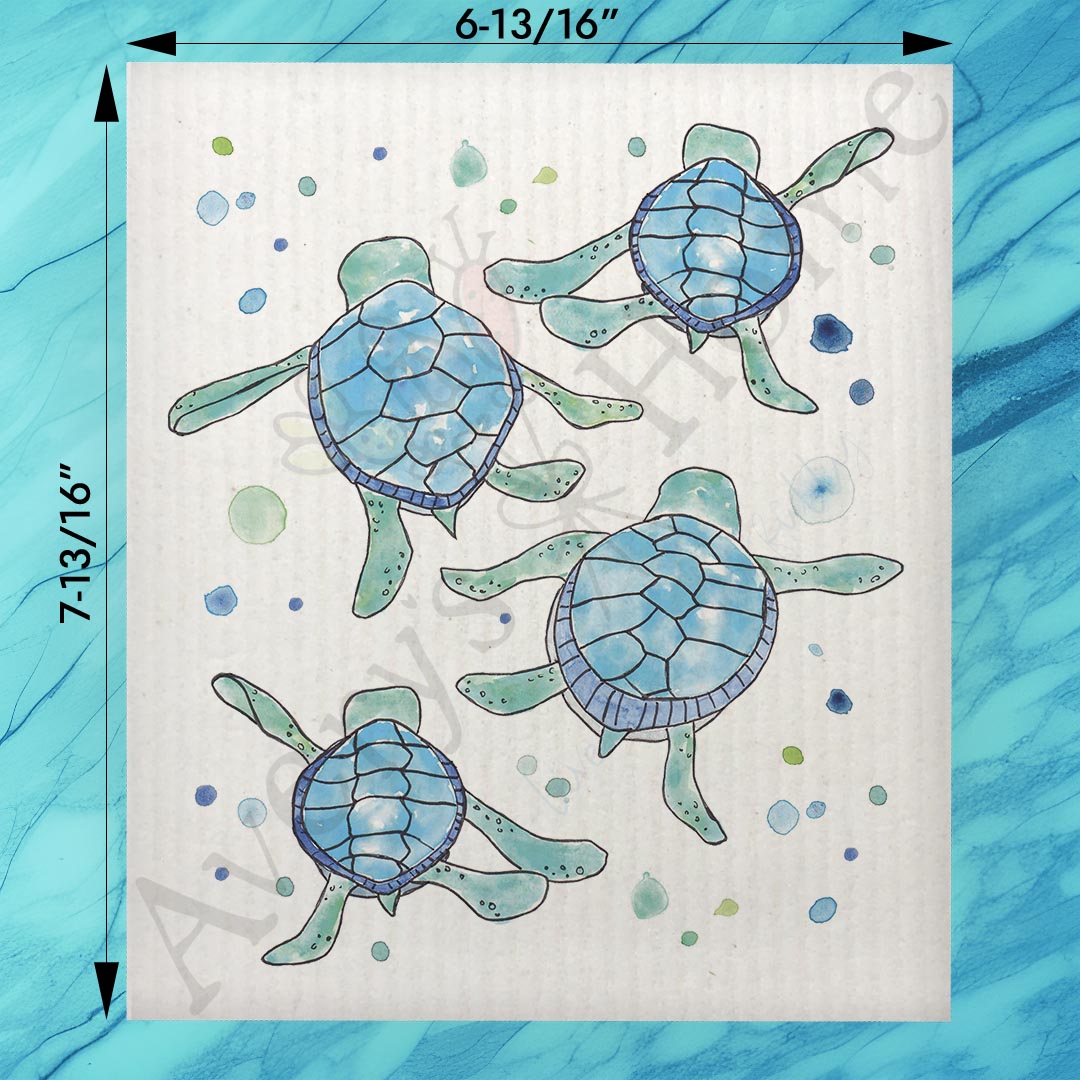 Baby Turtles Walking Swedish Dishcloth – Beach Hatch Gift