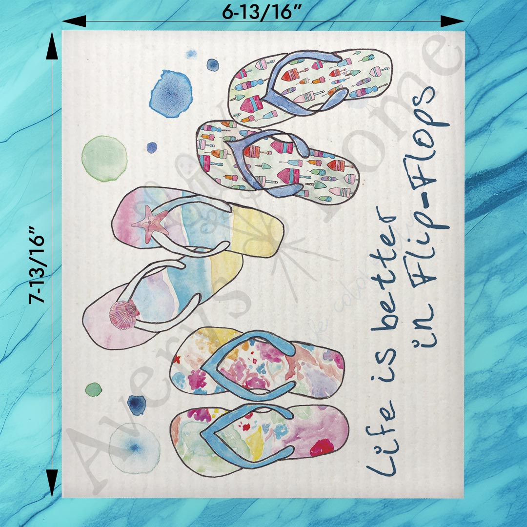 Flip-Flops Swedish Dishcloth – Funny Beach Quote Gift