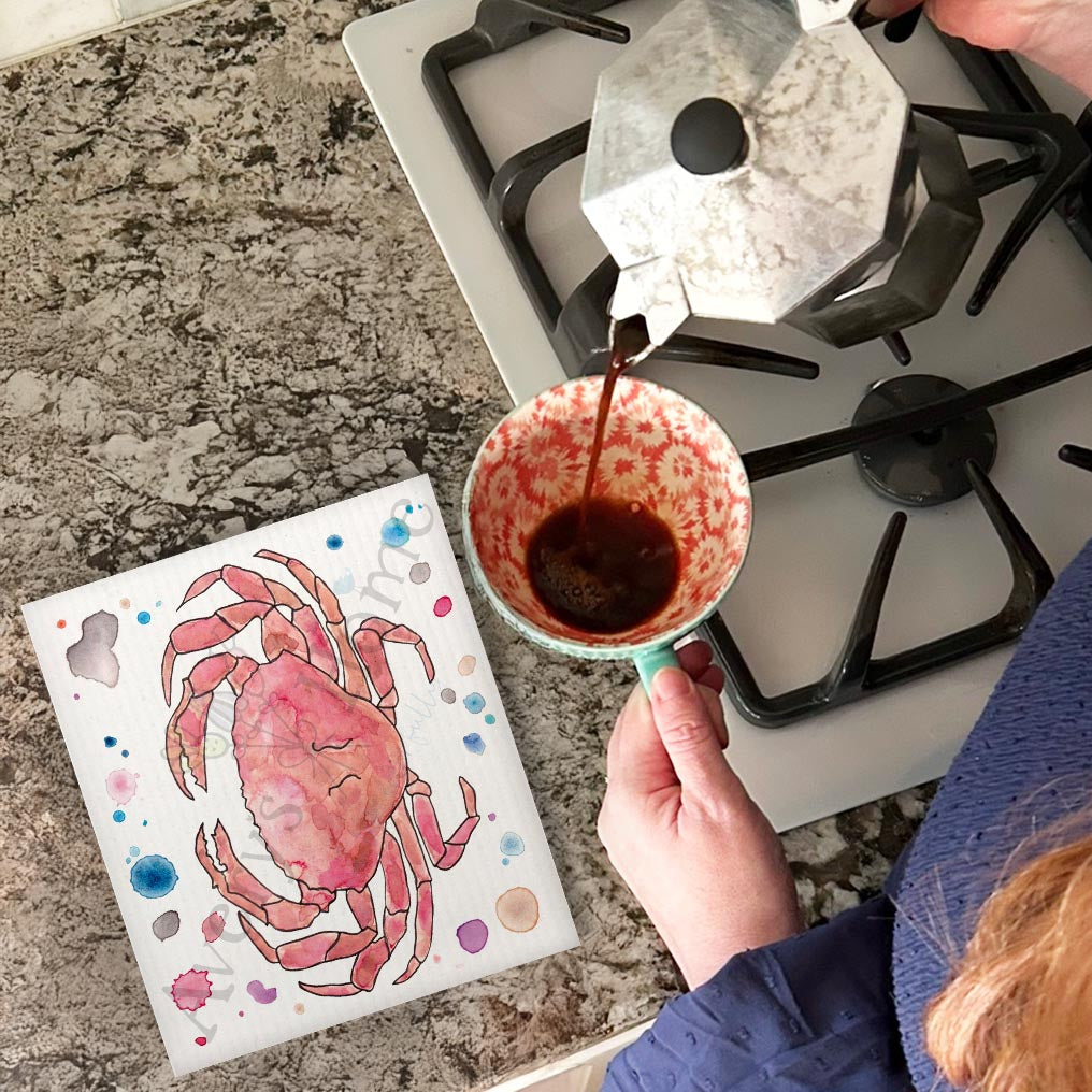 Dungeness Crab Swedish Dishcloth – West Coast Kitchen Gift