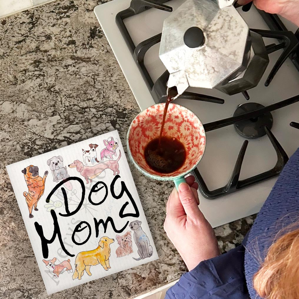 Dog Mom Swedish Dishcloth – Mother's Day Gift for Pet Moms