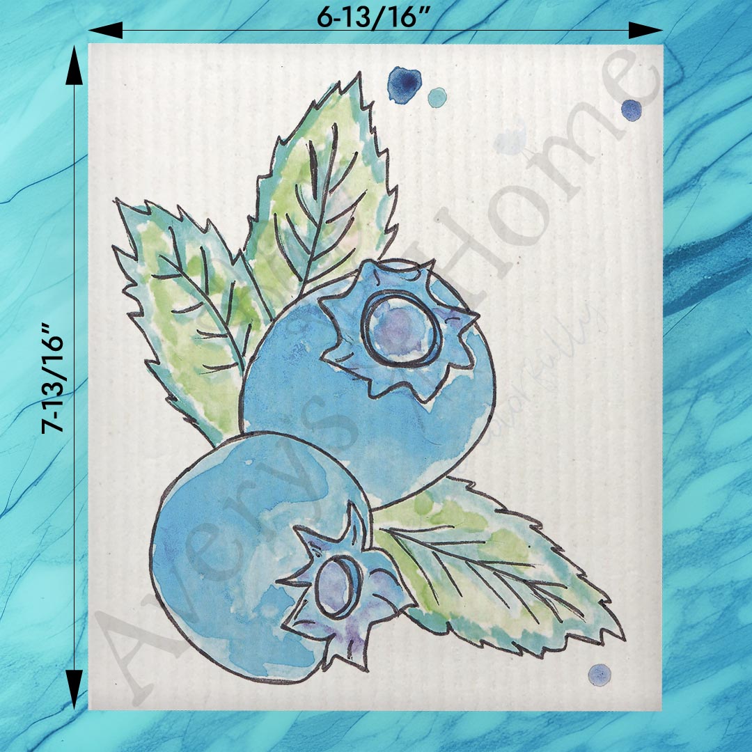 Blueberry Festival Swedish Dishcloth – Fruit Decor Gift