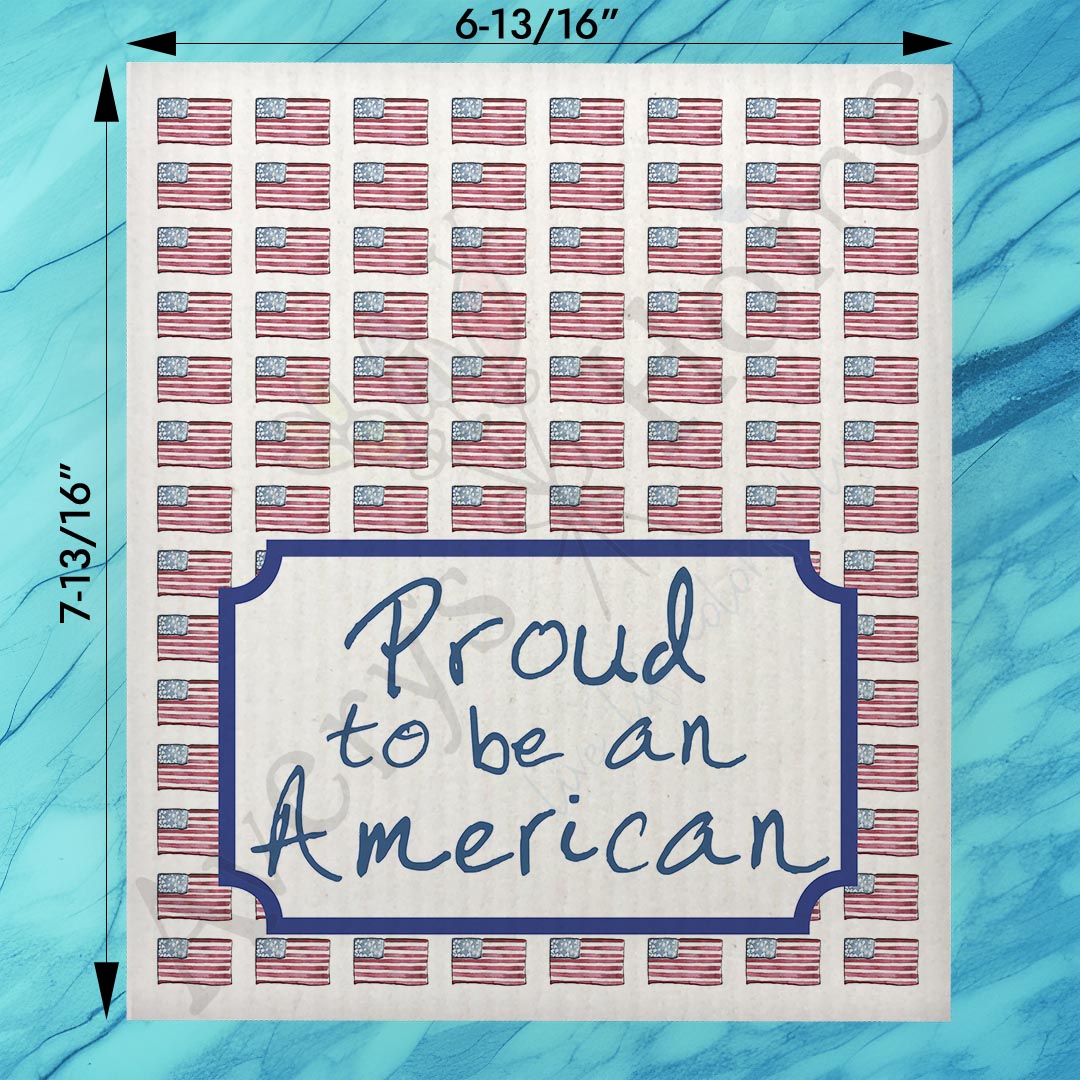 Proud To Be American Swedish Dishcloth – Flag Decor Gift
