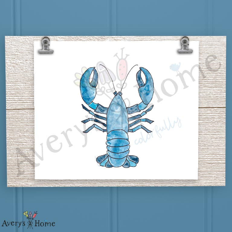 Navy Lobster 16oz Frosted Glass