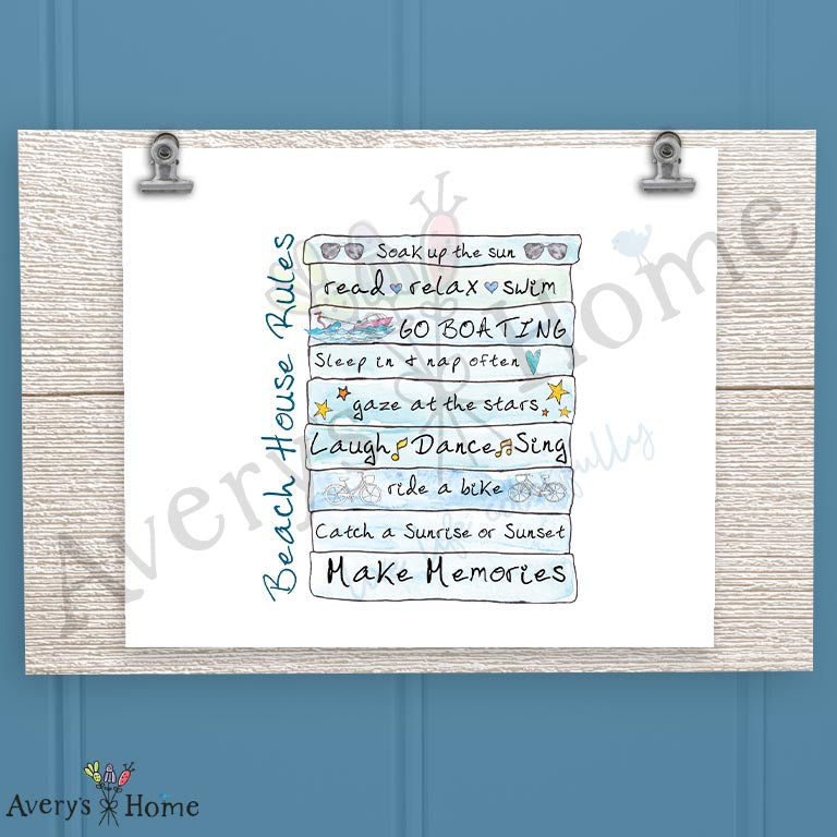 Beach House Rules 16oz Frosted Glass