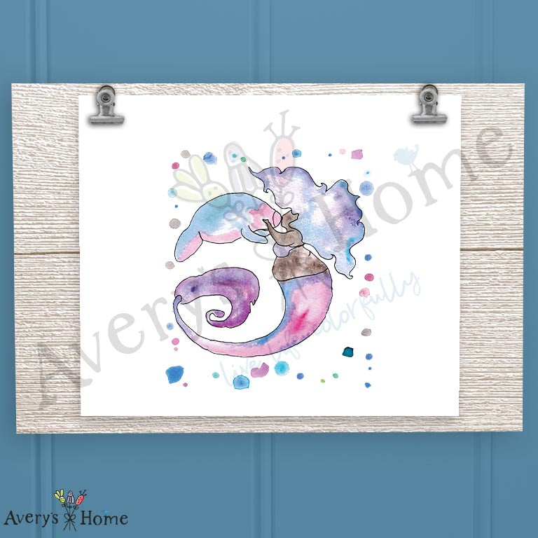 Mermaid & Manatee 16oz Frosted Glass
