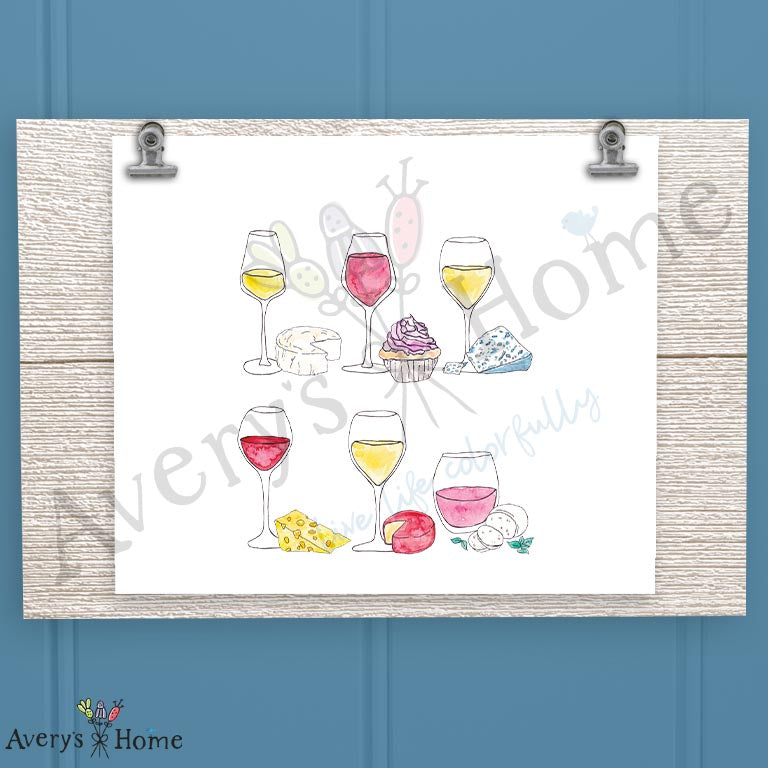 Wine & Cheese Pairing 16oz Frosted Glass – Gourmet Host Gift