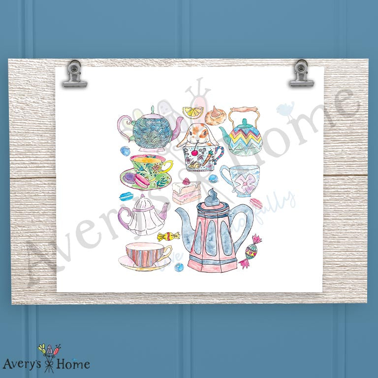 Tea Time Animal 16oz Frosted Glass – Whimsical Café Decor