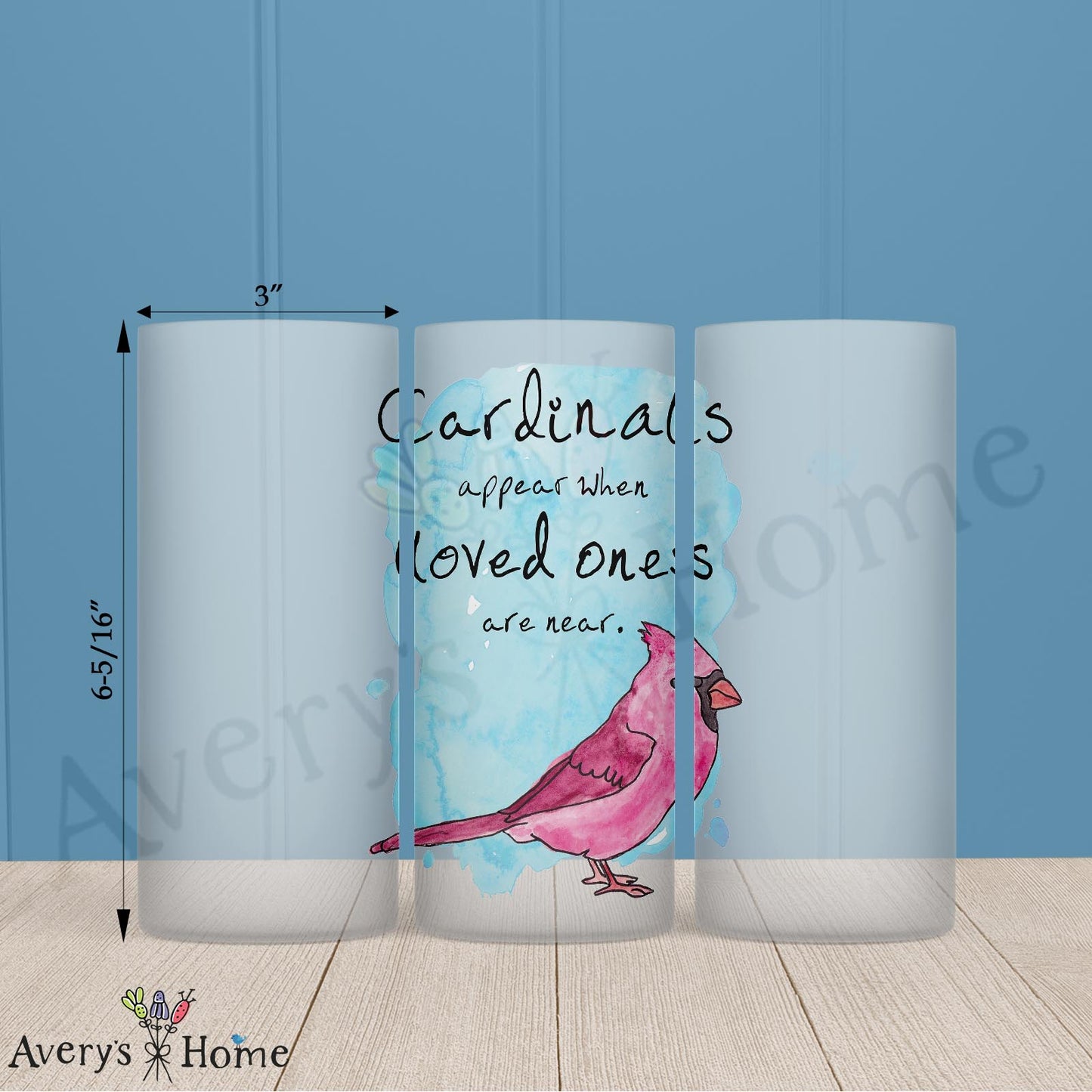 Cardinal Loved One 16oz Frosted Glass – Sentimental Bird Decor
