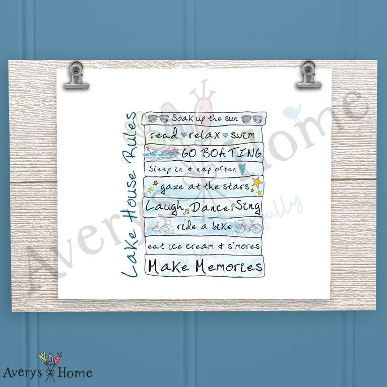 Lake House Rules 16oz Frosted Glass