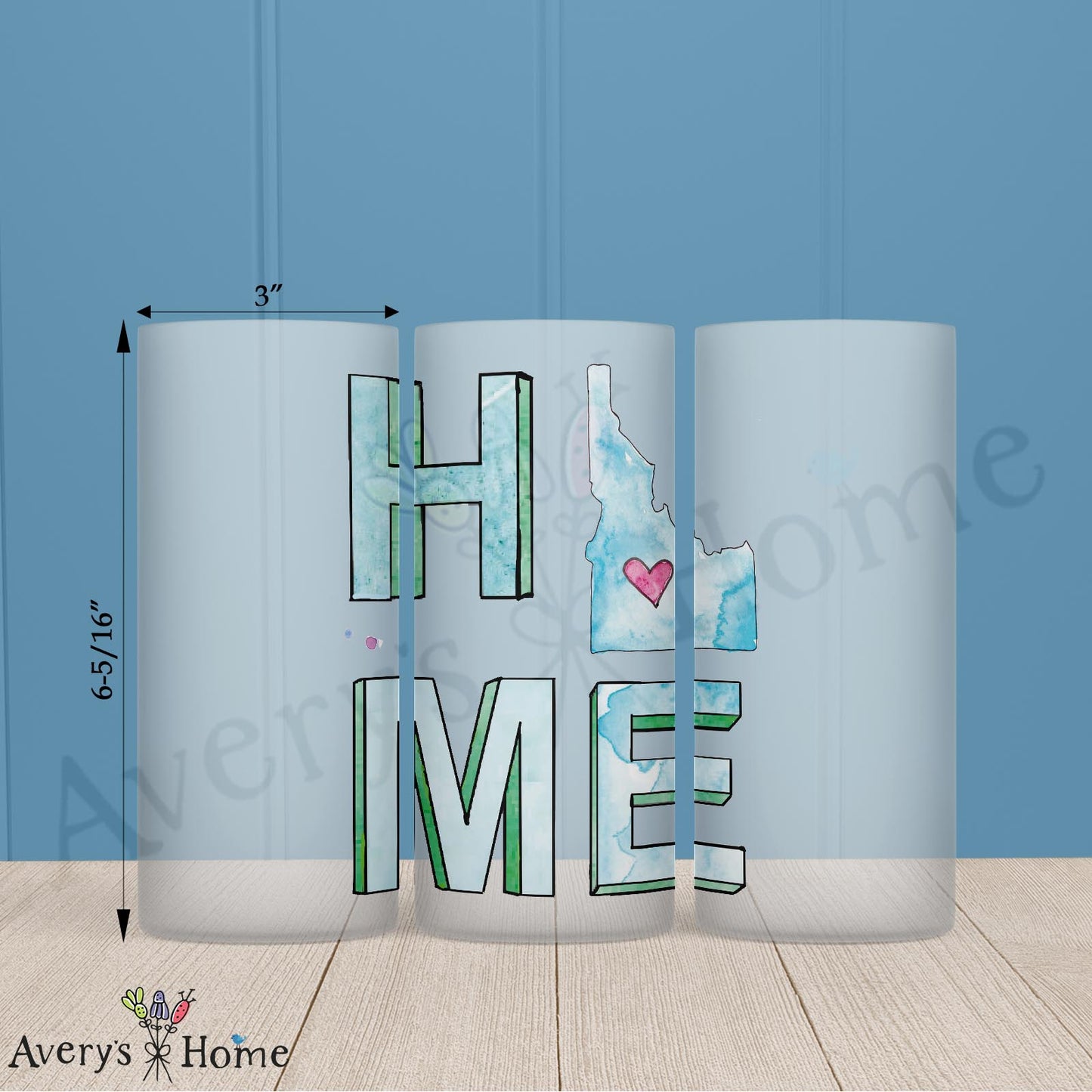 HOME in Idaho 16oz Frosted Glass