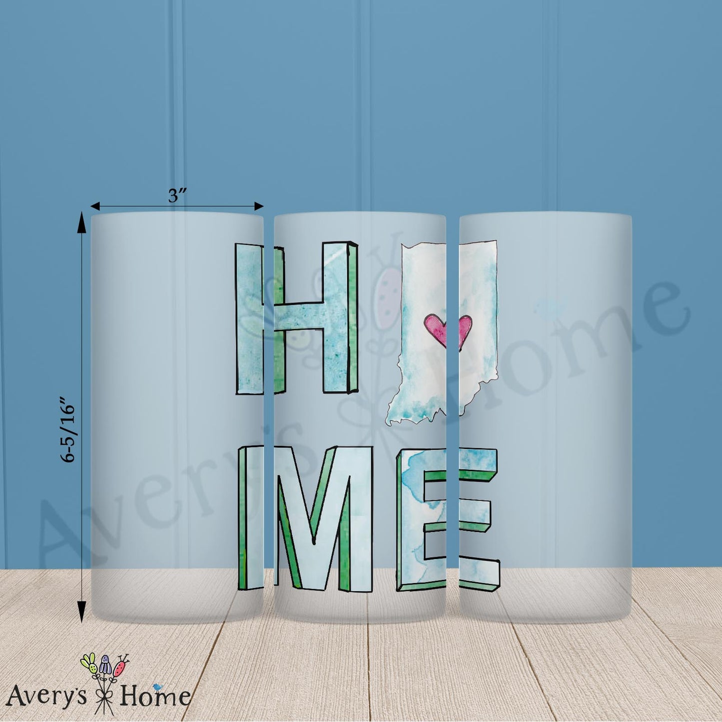 HOME in Indiana 16oz Frosted Glass – Heartland Kitchen Style