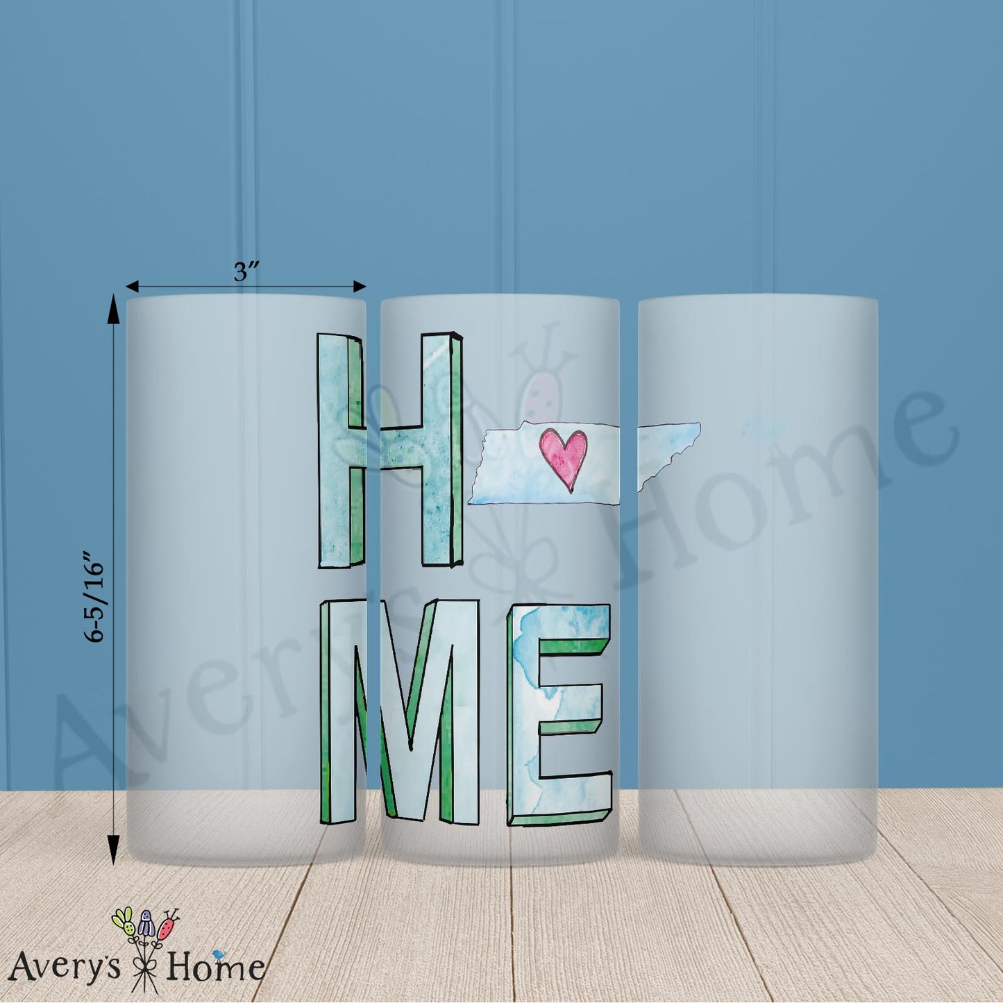 HOME in Tennessee 16oz Frosted Glass – Graceland & Smokies