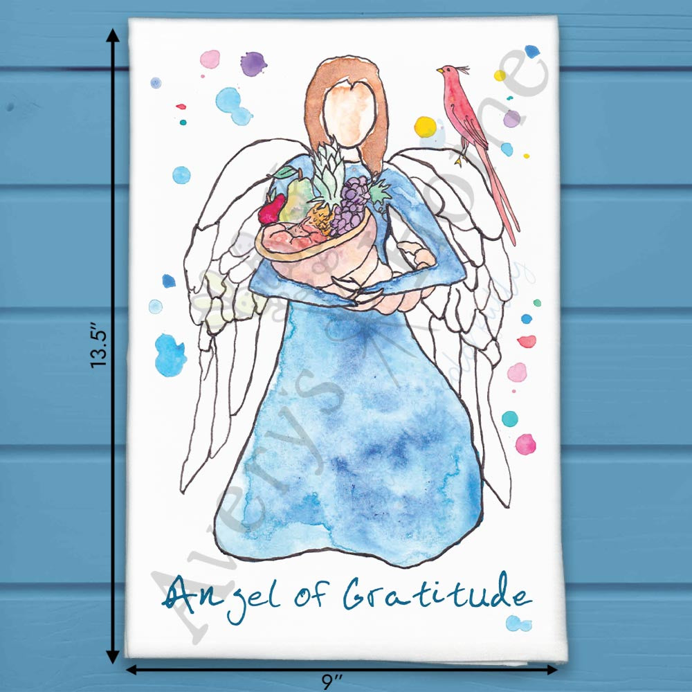 Angel of Gratitude Tea Towel – Thanksgiving Blessing