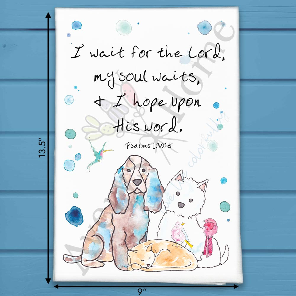 My Soul Waits on the Lord Tea Towel – Hope Gift