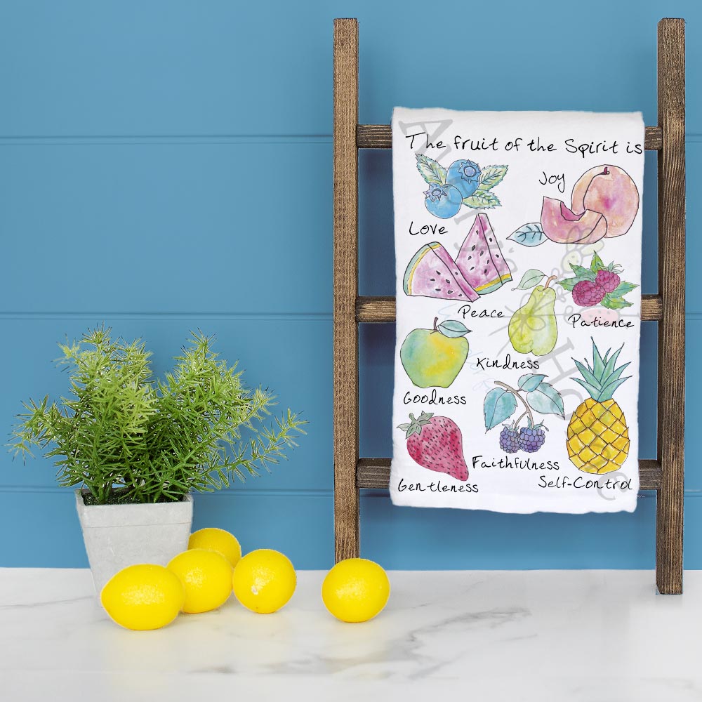 Fruit of the Spirit Tea Towel – Christian Kitchen Decor