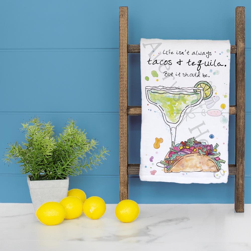 Tacos & Tequila Tea Towel – Fiesta Kitchen Decor