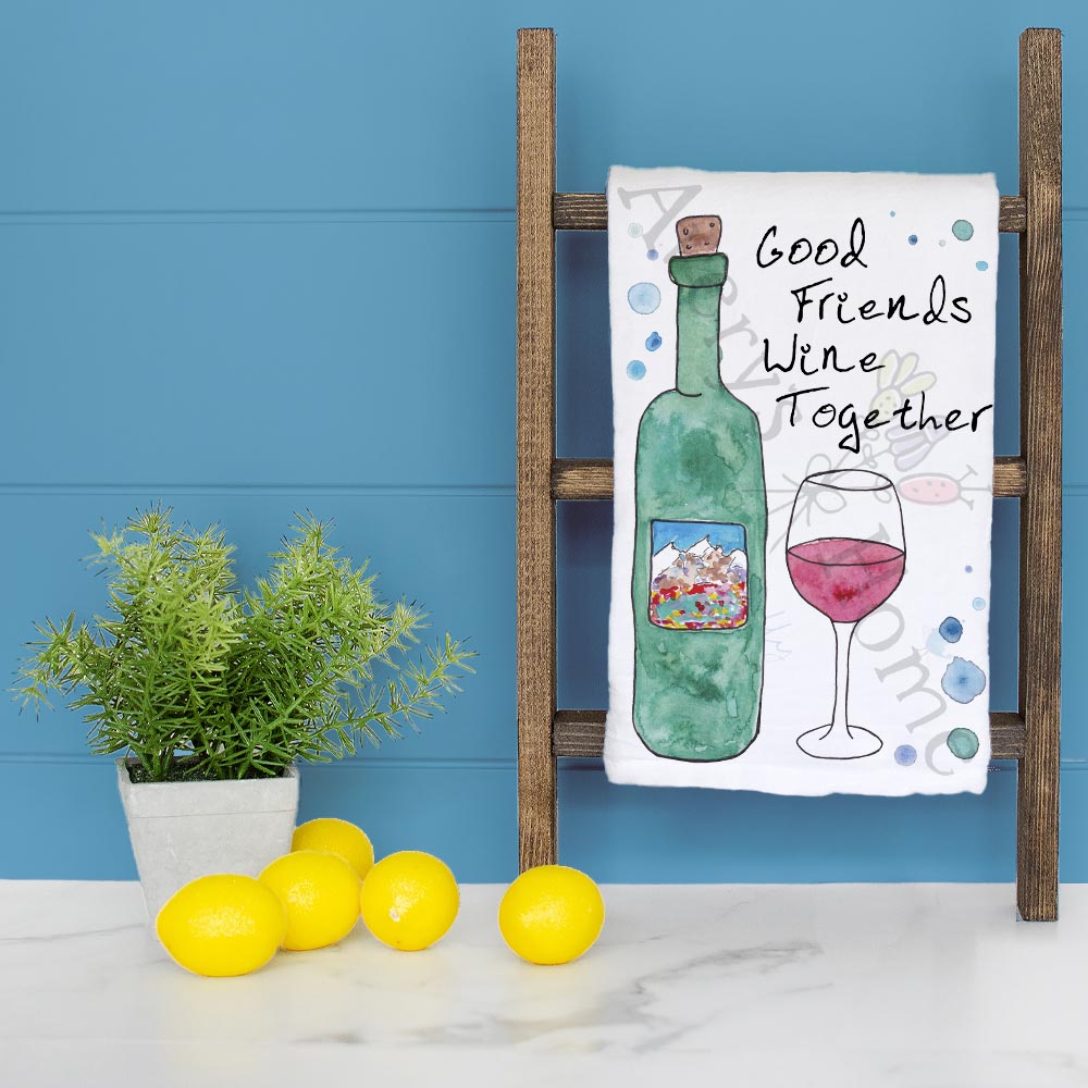 Wine Together Tea Towel – Friendship Gift