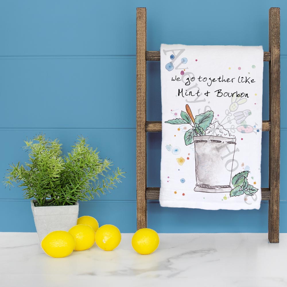 Mint & Bourbon Tea Towel – Derby Bar Decor