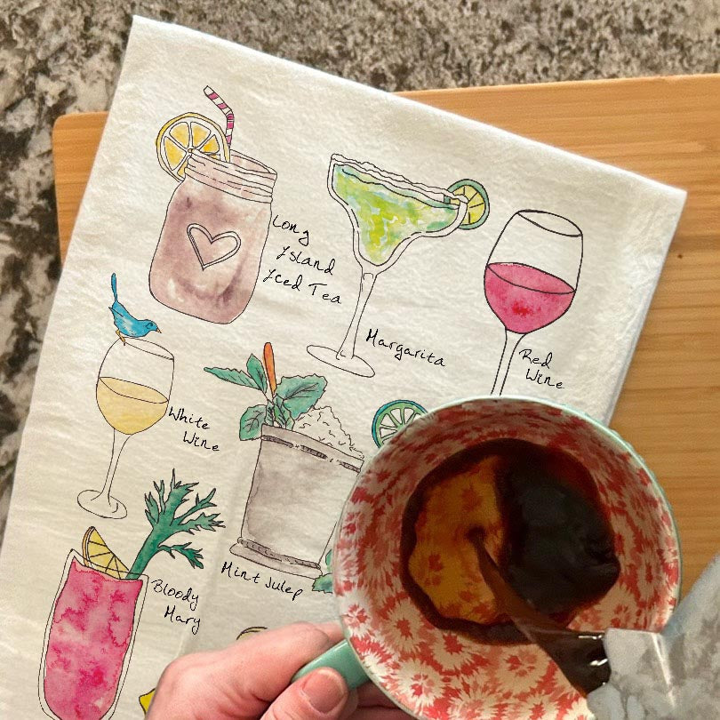 Alcohol Tea Towel – Funny Cocktail Gift