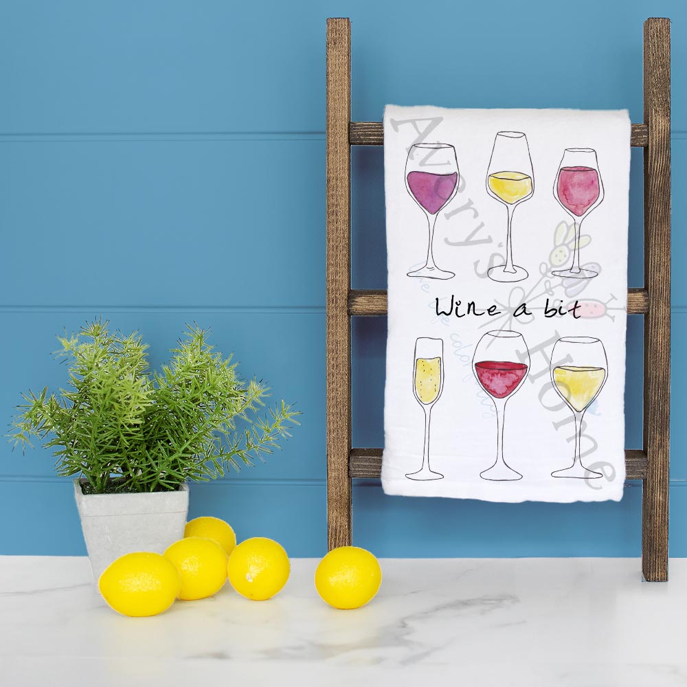 Wine a Bit Tea Towel – Relaxation Gift