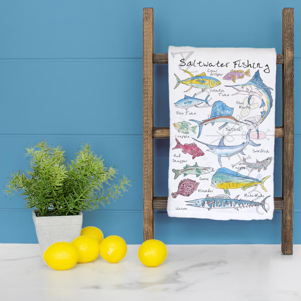 Saltwater Fishing Tea Towel – Sport Ocean Gift