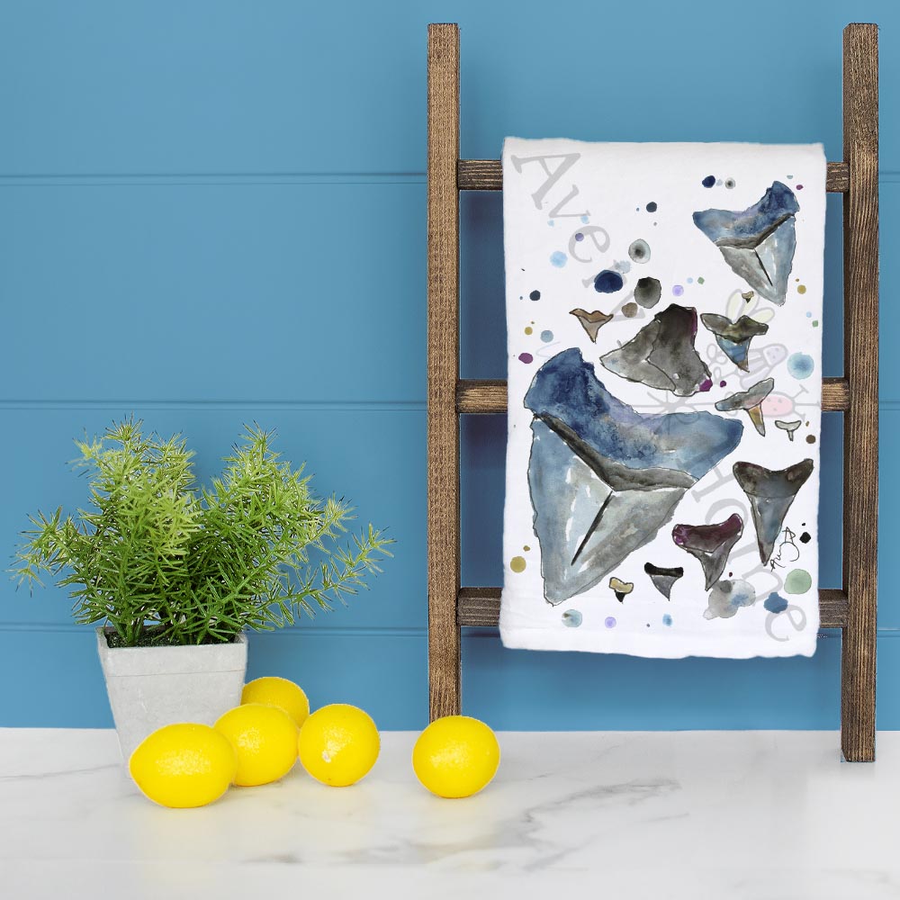 Shark Teeth Collector Tea Towel – Fossil Hunter Gift
