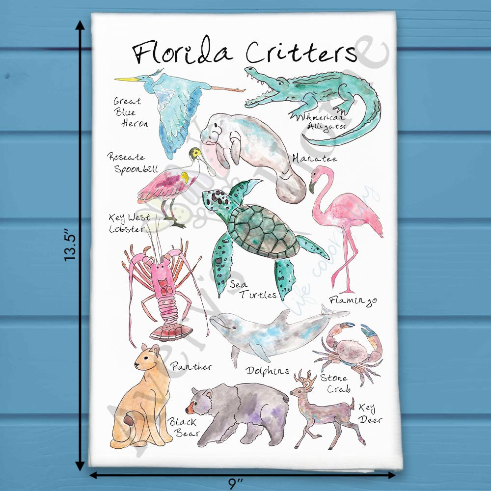 Florida Critters Tea Towel – Everglades Nature Decor