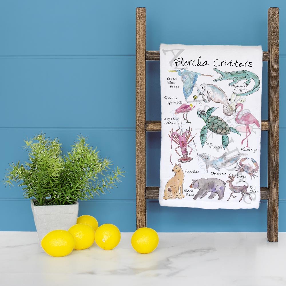 Florida Critters Tea Towel – Everglades Nature Decor
