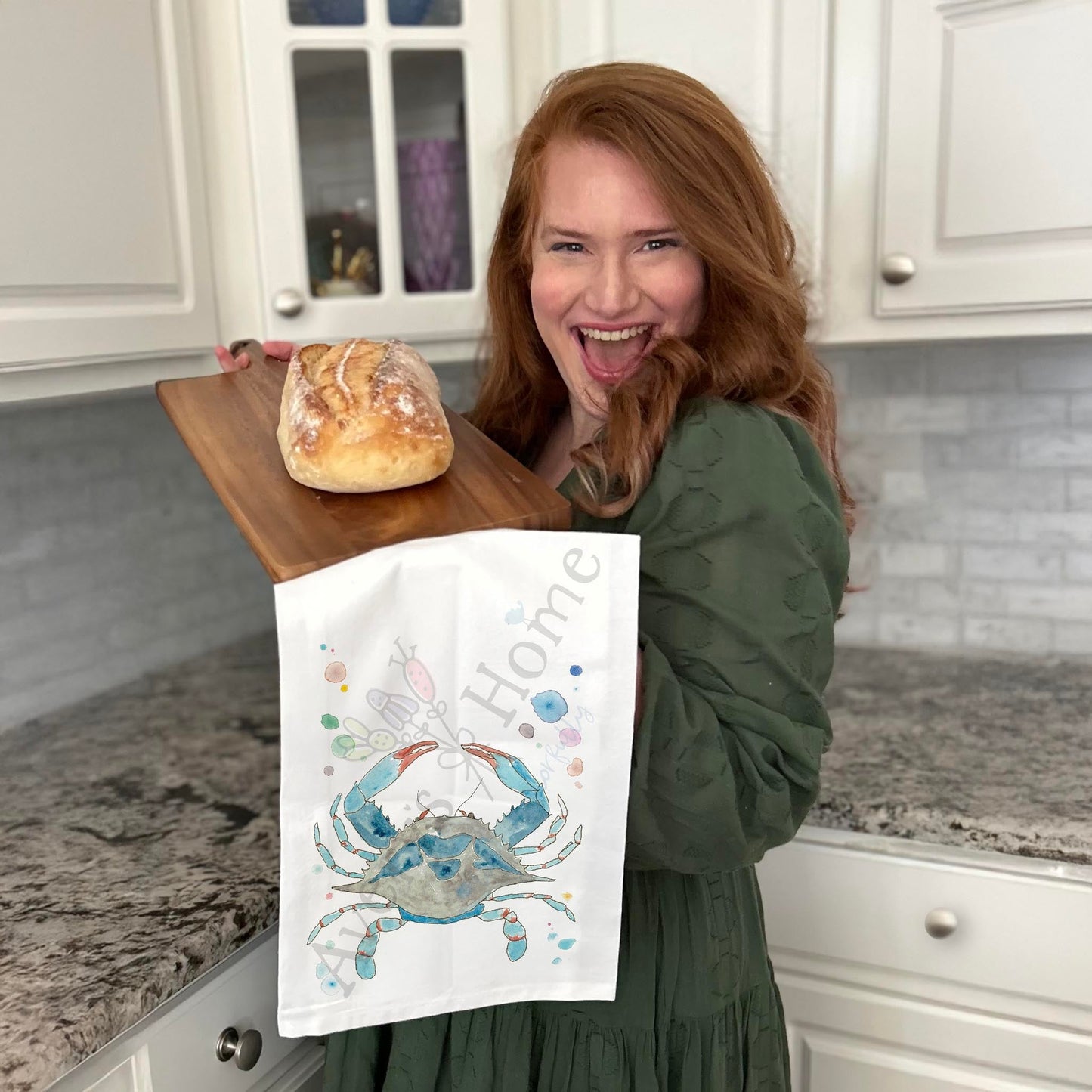 Blue Crab Tea Towel – Coastal Kitchen Gift