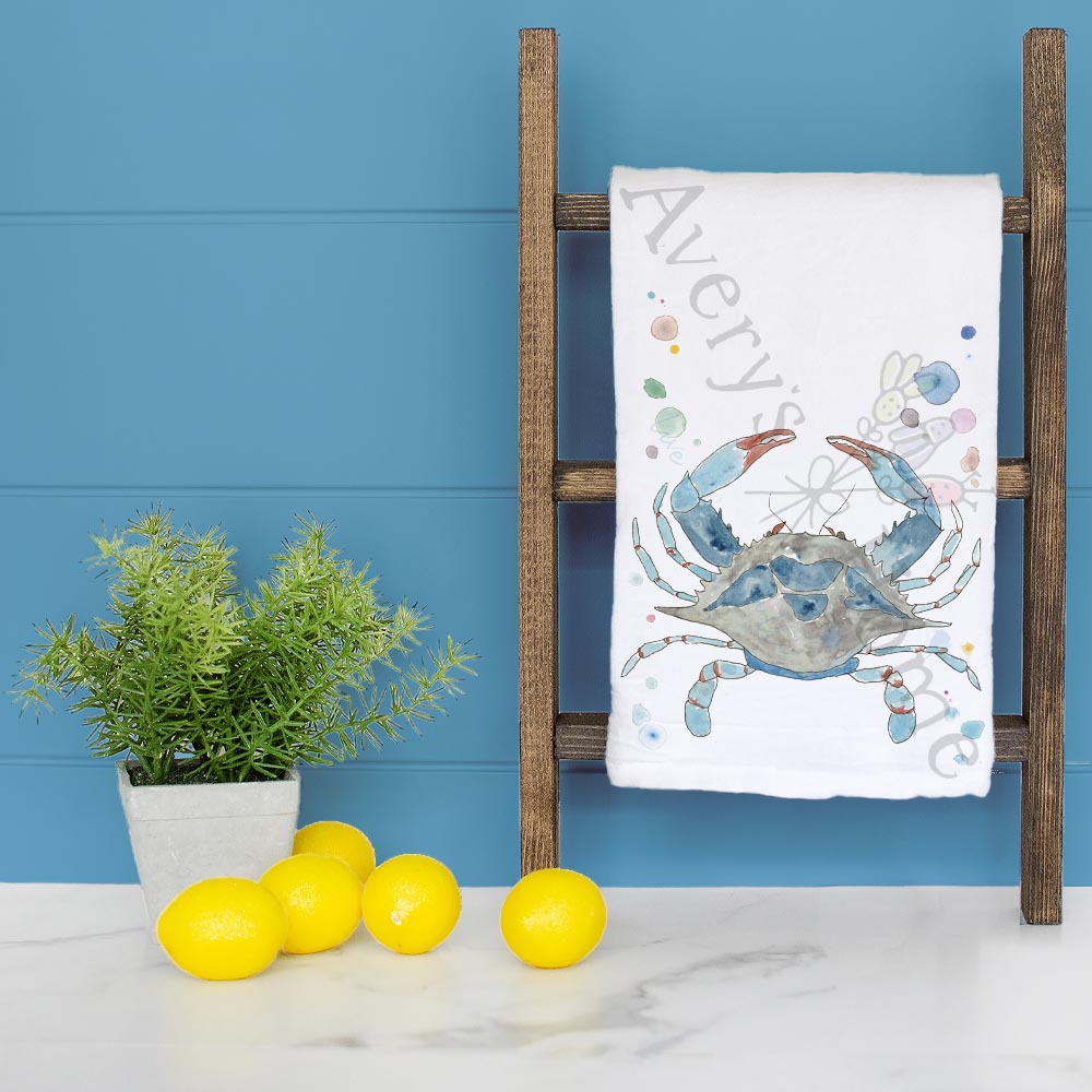 Blue Crab Tea Towel – Coastal Kitchen Gift