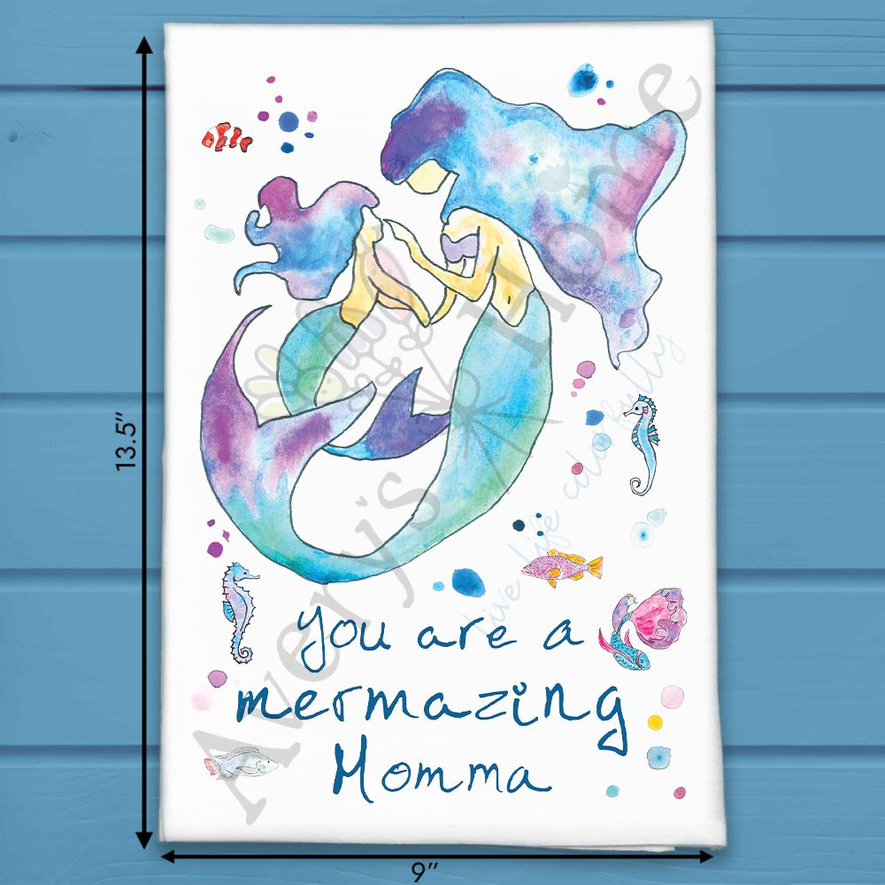 Mermaid Mom & Daughter Tea Towel – Mother's Day Gift