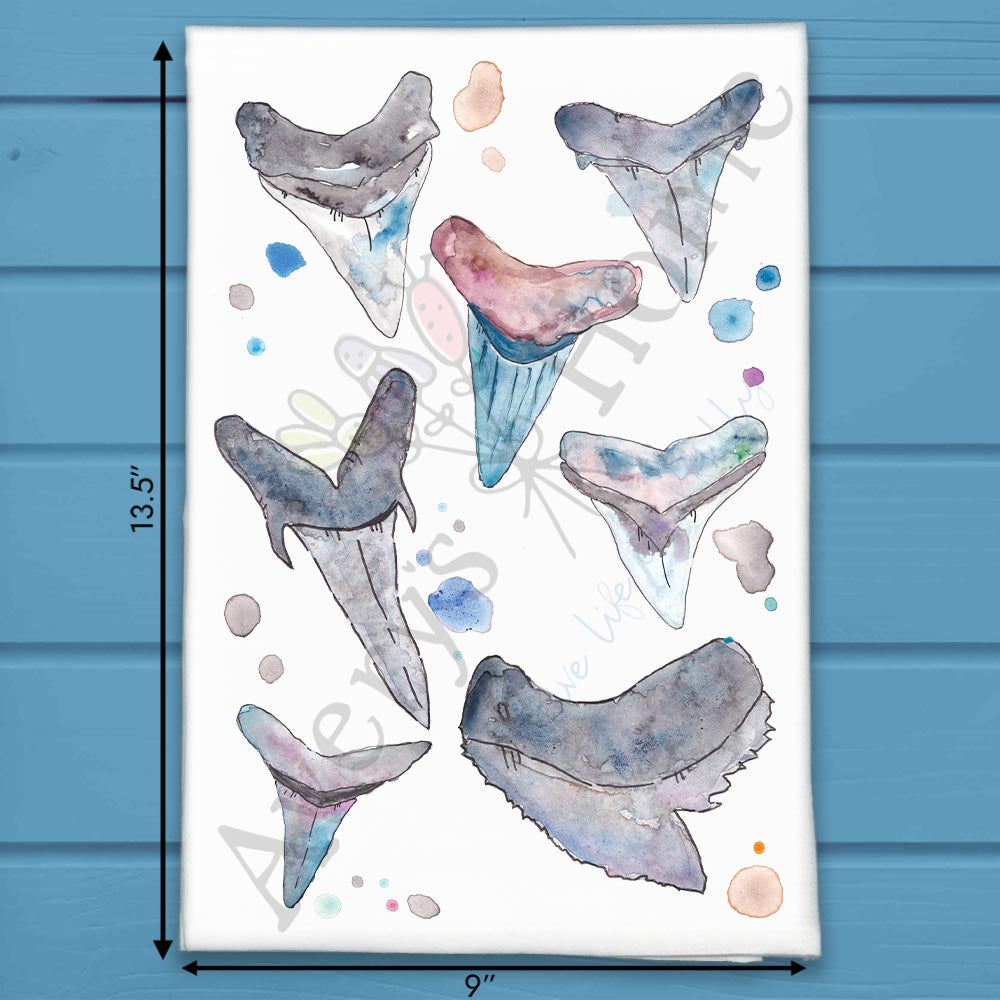Shark Teeth ID Chart Tea Towel – Collector Gift