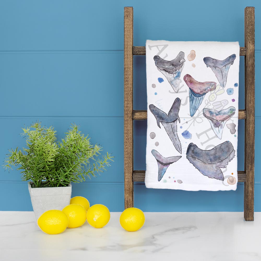 Shark Teeth ID Chart Tea Towel – Collector Gift