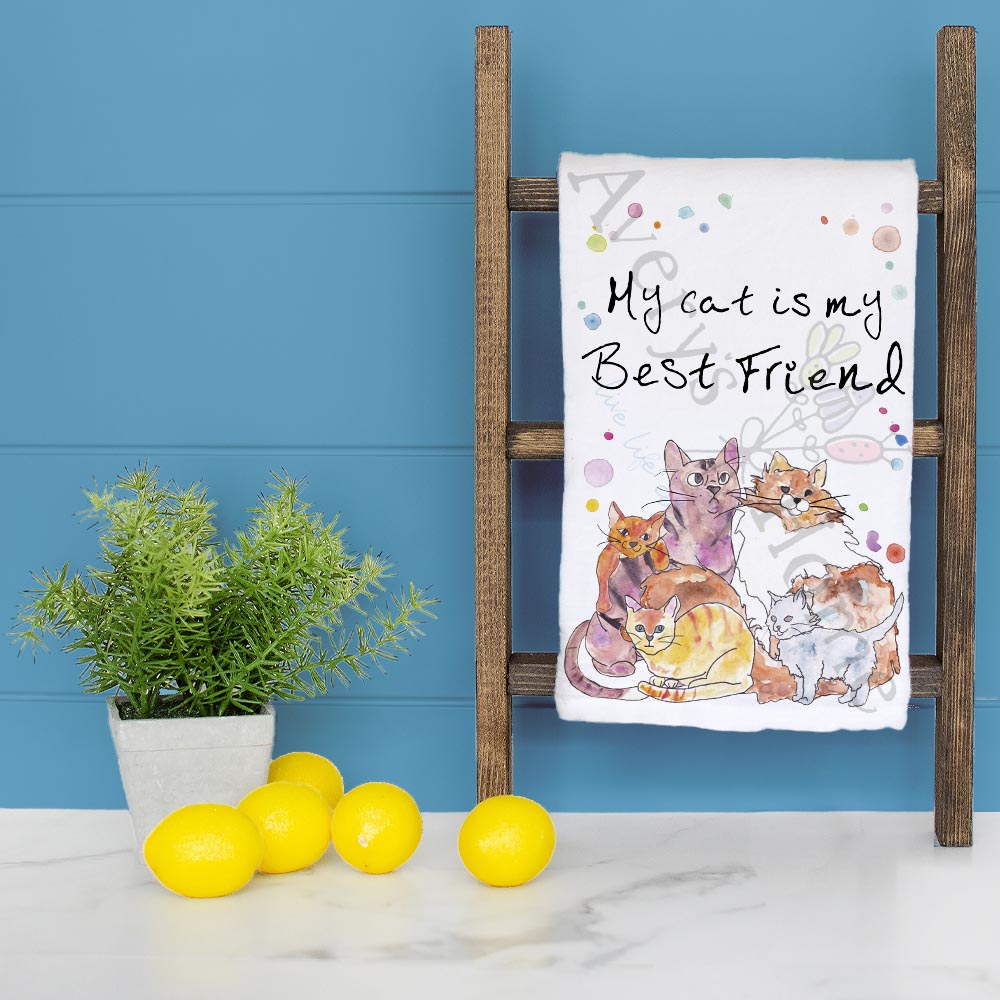 My Cat Best Friend Tea Towel – Whiskered Companion Gift