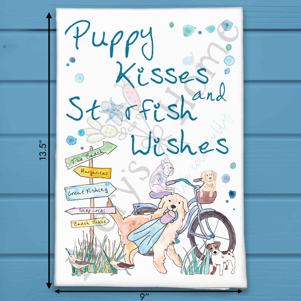 Beach Dog Tea Towel – Puppy Kisses Coastal Decor