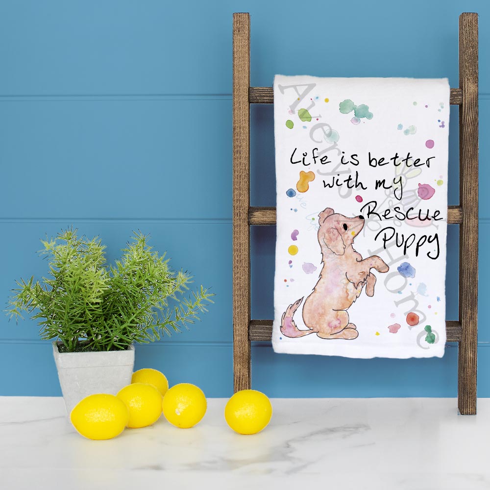 Rescue Puppy Dish Towel