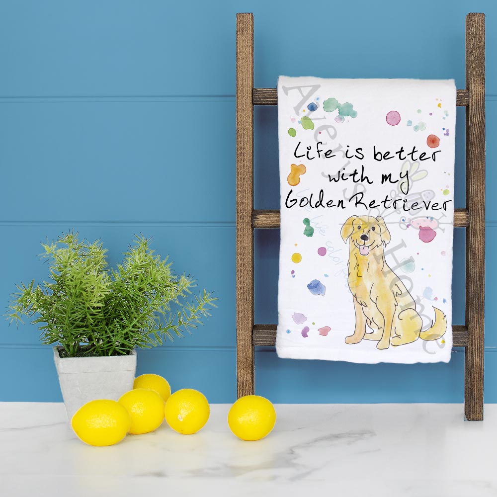 Golden Retriever Tea Towel