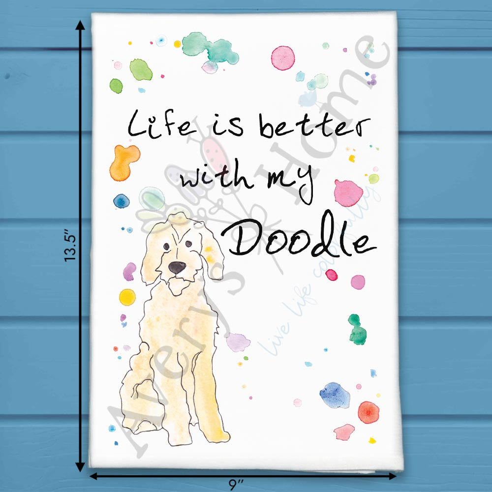 Doodle Dog Tea Towel – Curly Companion Decor