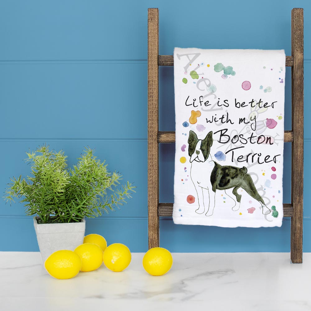 Boston Terrier Tea Towel – Bug Eyes & Charm