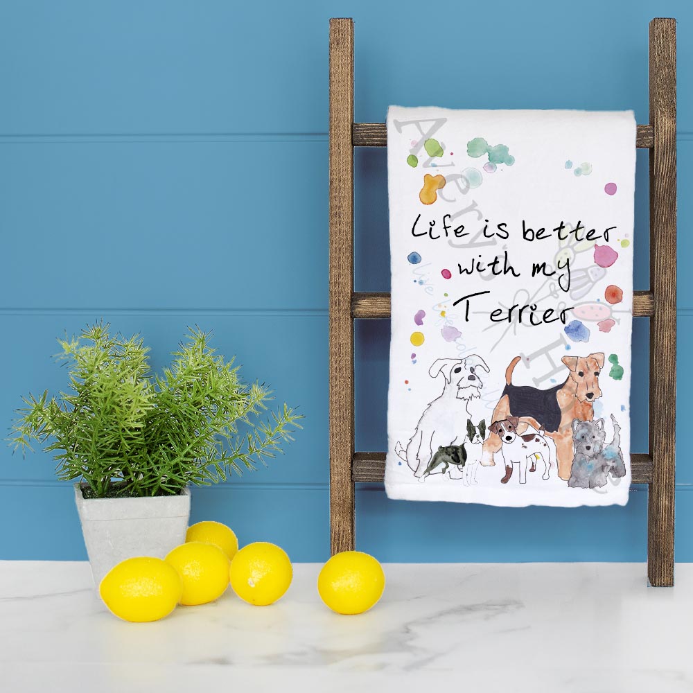 Terrier Tea Towel – Spunky Pup Kitchen Gift