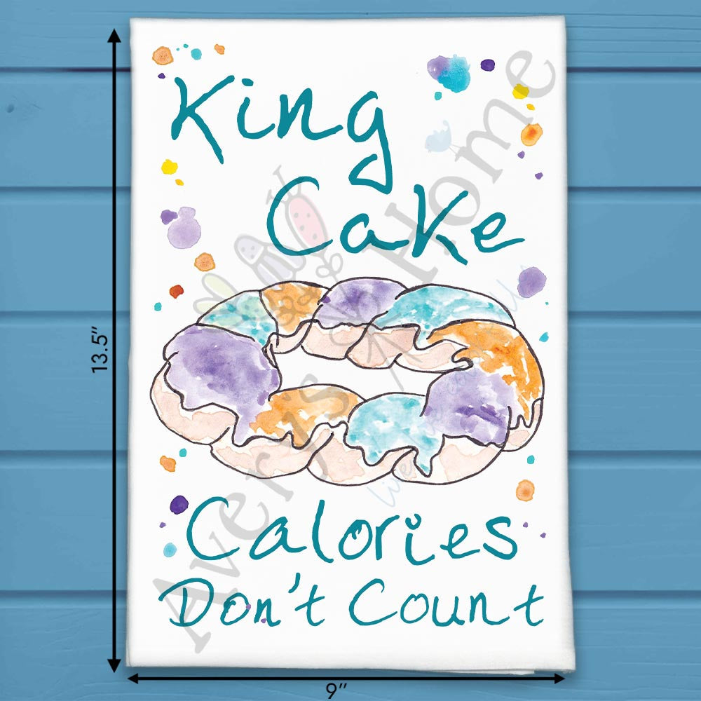 King Cake Mardi Gras Tea Towel – Dessert Decor Gift