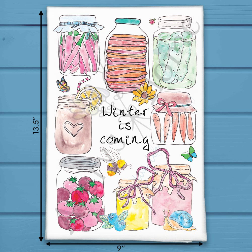 Winter Canning Garden Tea Towel – Cold Weather Humor