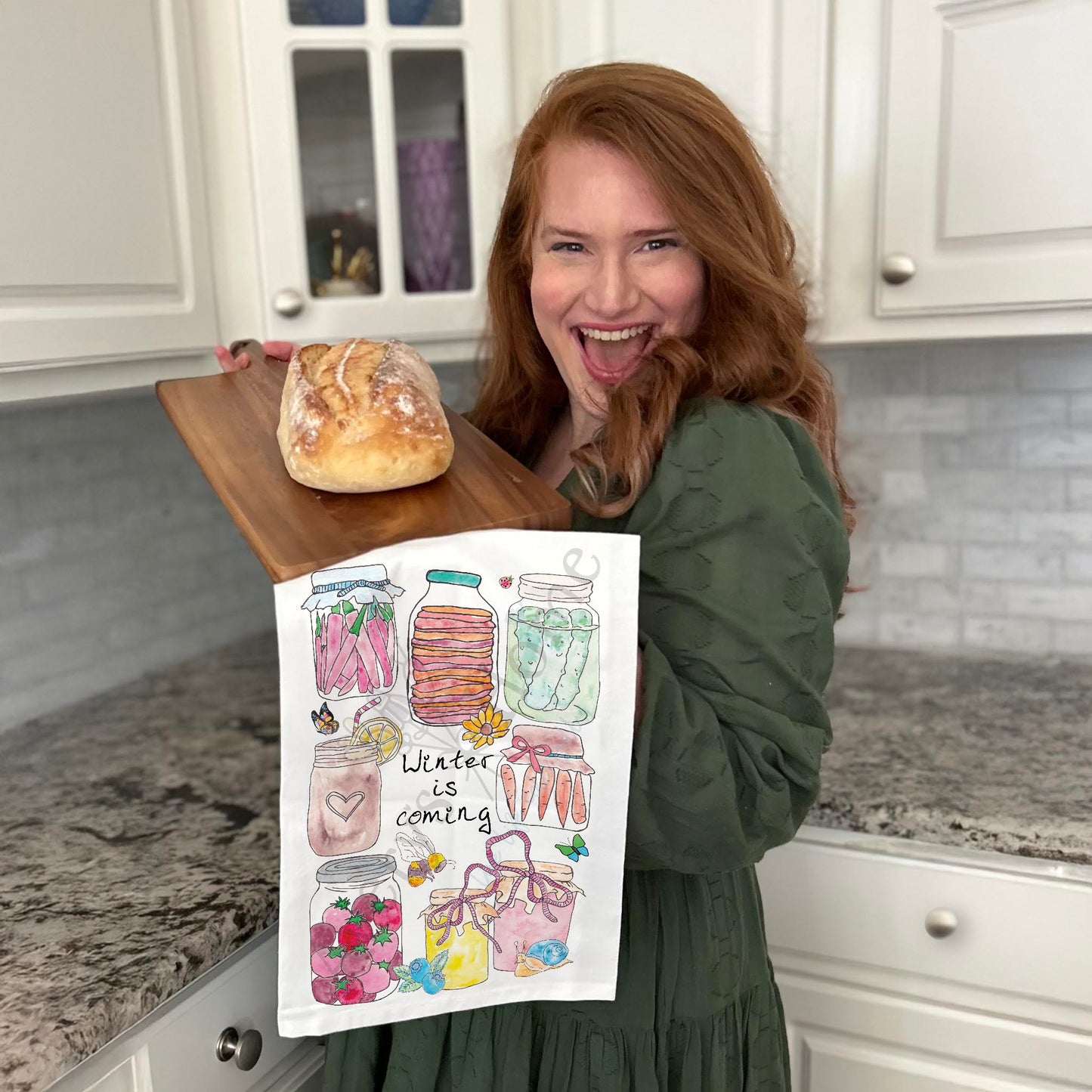 Winter Canning Garden Tea Towel – Cold Weather Humor